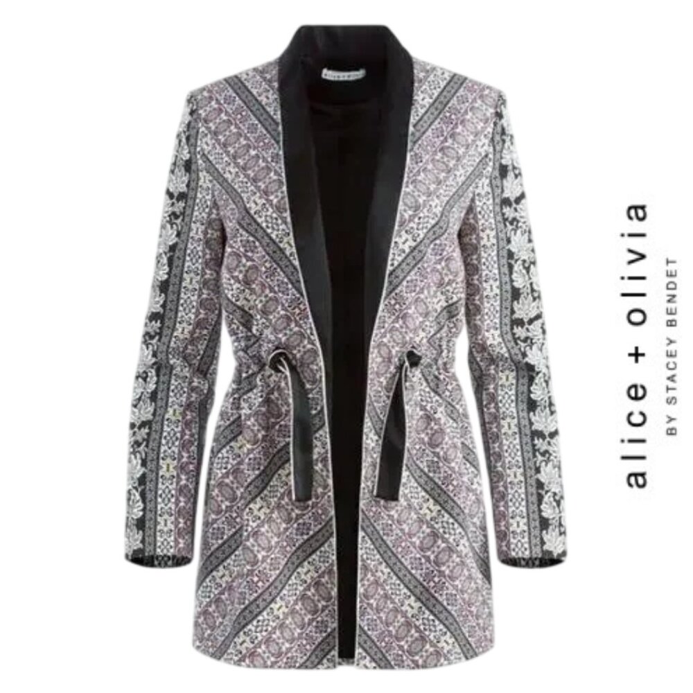 Alice + Olivia | Lincoln Piped Drawstring Waist Blazer, Size XS
